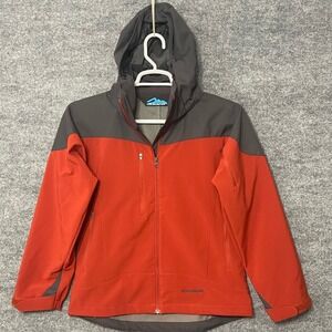 Tri-Mountain Womens Red Grey Softshell Hooded Jacket Volkswagen VW Small Hiking